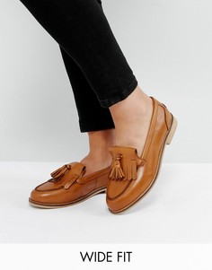 Кожаные лоферы для широкой стопы ASOS MAXWELL - Рыжий