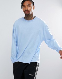 Свободный синий лонгслив с манжетами ASOS - Синий