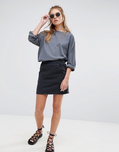 Хлопковая мини-юбка с карманами Cheap Monday - Черный