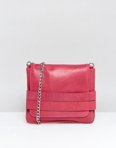 Кожаная сумка через плечо с откидным клапаном Urbancode - Розовый