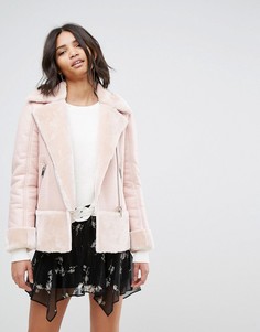 Куртка-авиатор с отделкой из искусственной овечьей шерсти Miss Selfridge - Мульти
