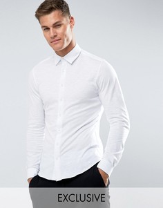 Приталенная трикотажная рубашка Noak - Белый