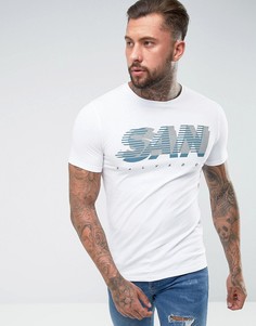 Обтягивающая футболка с принтом ASOS - Белый