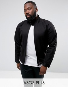 Черная куртка Харрингтон с воротником-стойкой ASOS PLUS - Черный