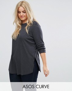 Топ с закругленным краем ASOS CURVE Ultimate - Серый