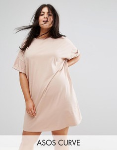 Платье-футболка ASOS CURVE Ultimate - Кремовый