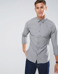 Фактурная хлопковая рубашка классического кроя Selected Homme - Зеленый