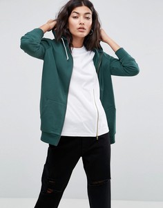 Худи на молнии ASOS - Зеленый