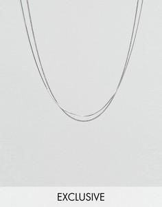 Серебристое двойное ожерелье-цепочка DesignB London эксклюзивно для ASOS - Серебряный