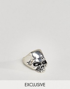 Серебристое кольцо с черепом DesignB London эксклюзивно для ASOS - Серебряный