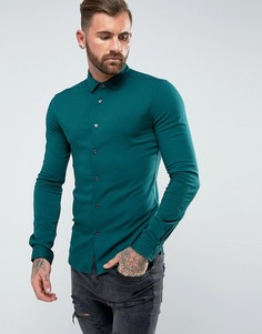 Зеленая рубашка скинни из вискозы ASOS - Зеленый