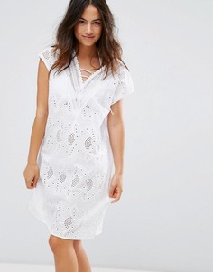 Пляжная туника с вышивкой ришелье Seafolly - Белый