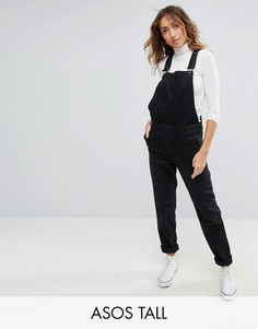 Выбеленный черный джинсовый комбинезон ASOS TALL - Черный