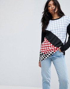 Лонгслив с шахматным принтом ASOS - Мульти