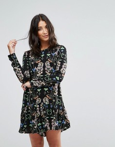 Ромпер с оборкой по краю QED London - Черный