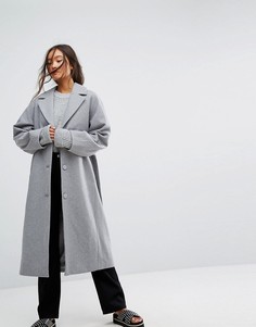 Шерстяное пальто Weekday - Серый