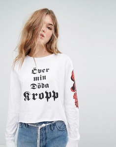 Лонгслив с надписью Cheap Monday - Белый