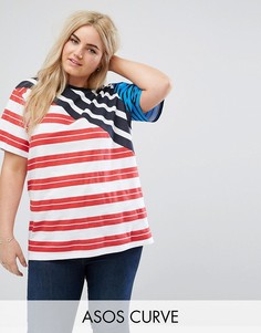 Футболка в полоску ASOS CURVE - Мульти