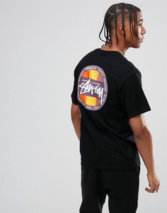 Черная футболка с принтом на спине Stussy - Черный