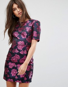Платье из жаккарда с эффектом металлик Fashion Union - Мульти