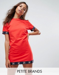 Платье с короткими рукавами и логотипом на канте Fila Petite - Красный