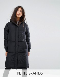 Дутое пальто с капюшоном и логотипом Fila Petite - Черный