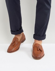 ASOS Loafers In Tan Leather With Tassel - Рыжий