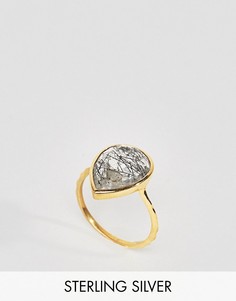 Кольцо с кварцем и покрытием из 14-каратного золота Carrie Elizabeth - Золотой