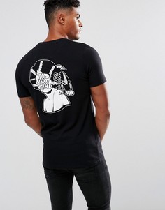 Обтягивающая футболка с принтом ASOS - Черный