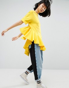 Топ с асимметричной оборкой ASOS WHITE - Желтый
