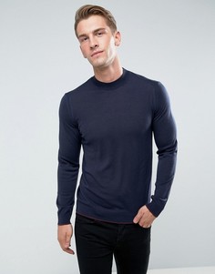 Джемпер из 100%-ой мериносовой шерсти с высоким воротом United Colors of Benetton - Темно-синий