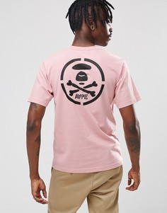 Футболка с принтом на спине AAPE By A Bathing Ape - Розовый