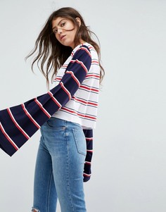 Топ в полоску с oversize-рукавами ASOS - Мульти