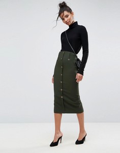 Юбка-карандаш в стиле милитари ASOS Tailored - Зеленый