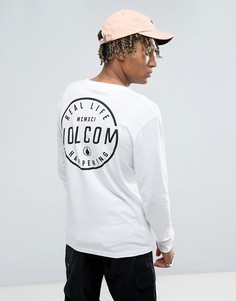 Лонгслив с принтом на спине Volcom - Белый