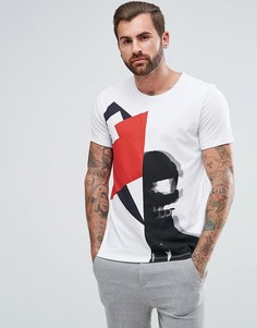 Белая узкая футболка с принтом лица HUGO by Hugo Boss Dwin - Белый