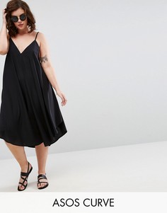 Пляжное платье на бретельках ASOS CURVE - Черный