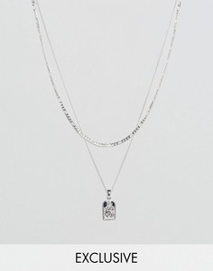 Серебристое ожерелье с подвеской Chained &amp; Able эксклюзивно для ASOS - Серебряный