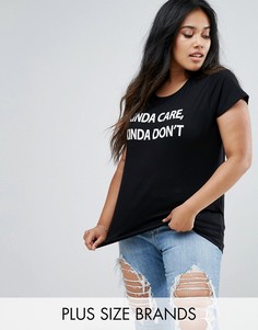 Футболка с принтом Kinda Care Kinda Dont NVME Plus - Черный