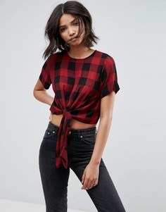 Повседневный топ в клетку с завязкой ASOS - Мульти