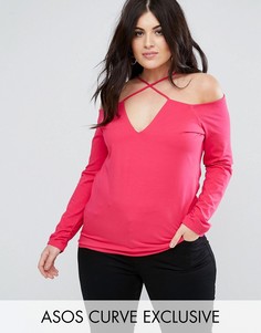 Топ с бретельками ASOS CURVE - Розовый