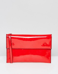 Лакированная сумка через плечо с заклепками ASOS - Красный