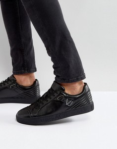 Черные кроссовки с логотипом на подошве Versace Jeans - Черный