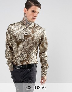 Рубашка с принтом пейсли классического кроя Reclaimed Vintage Inspired - Зеленый