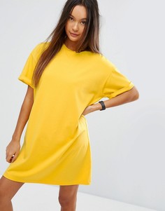Платье-футболка с отворотами на рукавах ASOS Ultimate - Желтый