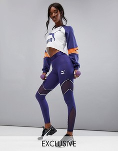 Спортивные леггинсы с сетчатыми вставками Puma эксклюзивно для ASOS - Темно-синий