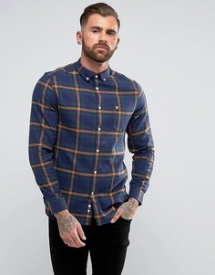 Темно-синяя фланелевая рубашка в клетку Lyle &amp; Scott - Темно-синий