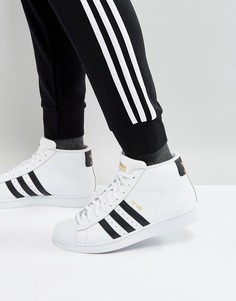 Белые кроссовки средней высоты adidas Originals Pro Model S85956 - Черный