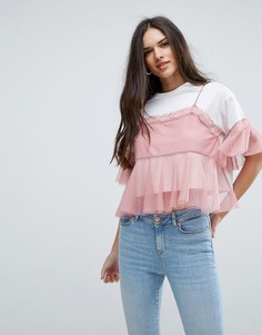 Двухслойная футболка ASOS - Белый