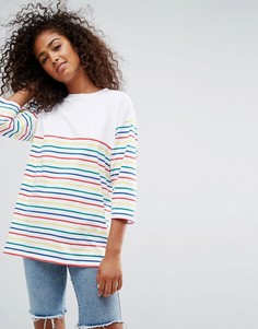 Топ в разноцветную полоску со вставкой ASOS - Мульти